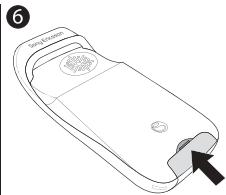SONY ERICSSON J300i - Pour-retirer le couvercle et insérer la carte SIM - 6