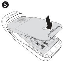 SONY ERICSSON J300i - Pour-retirer le couvercle et insérer la carte SIM - 5