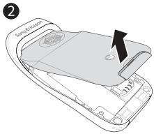 SONY ERICSSON J300i - Pour-retirer le couvercle et insérer la carte SIM - 2