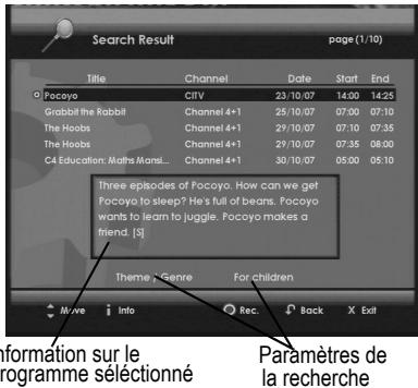 SAGEM DTR 6480 T - 10-2-2 Recherche des programmes à enregistrer - 4