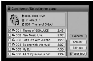 SONY NAC-HD1E - Conversion du format audio des plages - 1