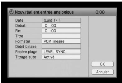 SONY NAC-HD1E - Si vous sélectionnéz [Enr.entr.analog.]: - 1