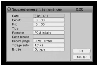 SONY NAC-HD1E - Si vous sélectionné [Enr.entrée num.]: - 1