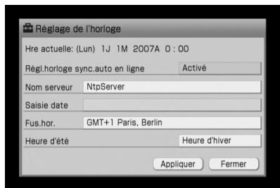 SONY NAC-HD1E - Réglage manuel de l'horloge - 1