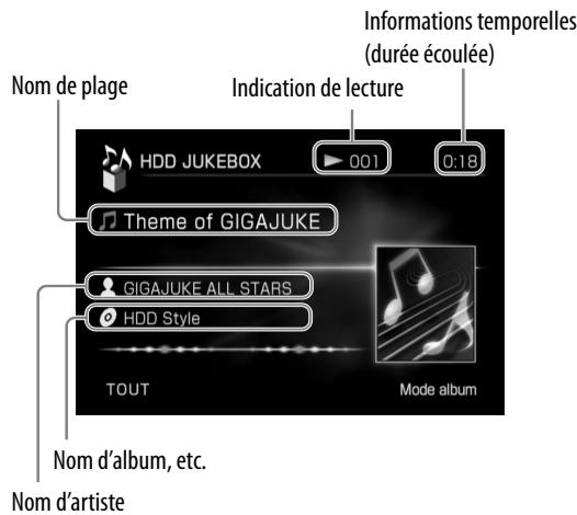SONY NAC-HD1E - A propos de l'affichage de lecture du Jukebox HDD - 1