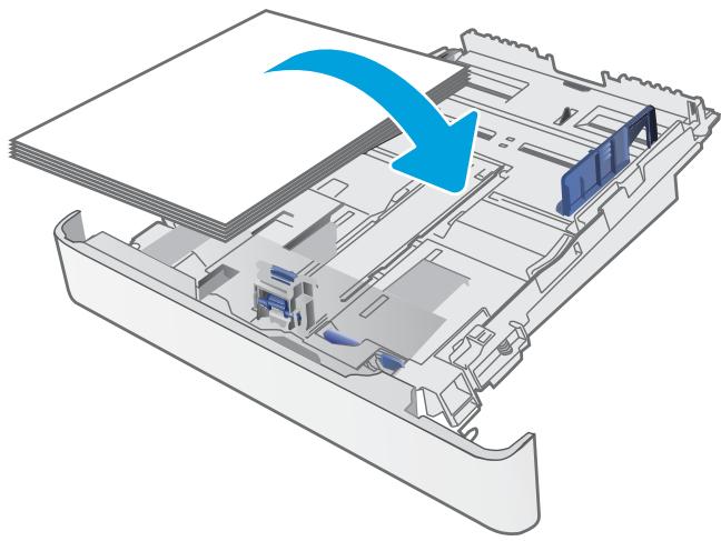 HP M281FDW - Réglez le guide du papier en appuyant sur le loquet de réglage et en faisant glisser les guides jusqu'au format du papier utilisé. - 2