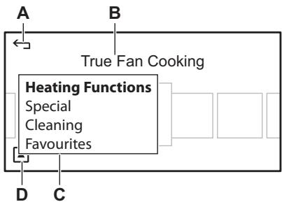 ELECTROLUX EOBSS56XAX - Sous-menu pour : Fonctions - 1