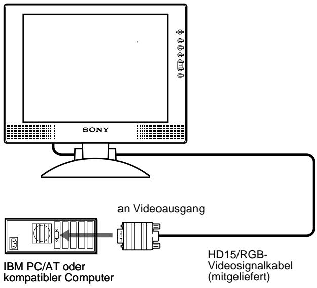 SONY SDM-M51 - Anschlieben an einen IBM PC/AT oder kompatiblen Computer - 1