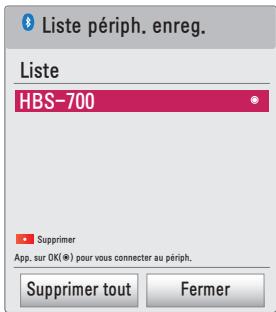 LG PH510PG - Connexion, déconnexion, ou suppression de péripériques Bluetooth dans la liste des péripériques enregistrés - 1
