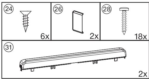 MIELE KFN372352ID - - pour le montage des portes du meuble : - 1