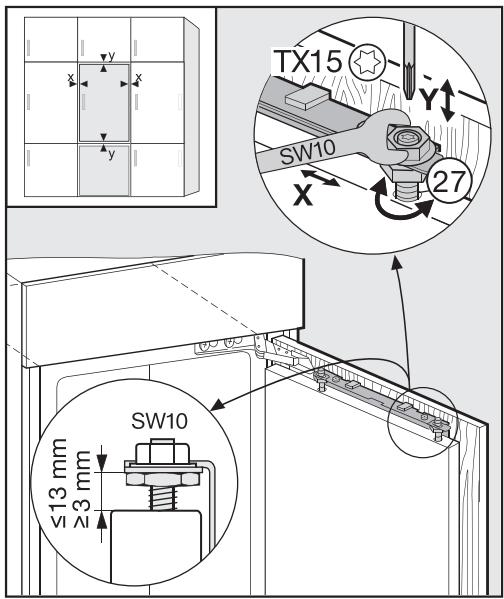 MIELE KFN372352ID - Ajuster la position de la porte - 1
