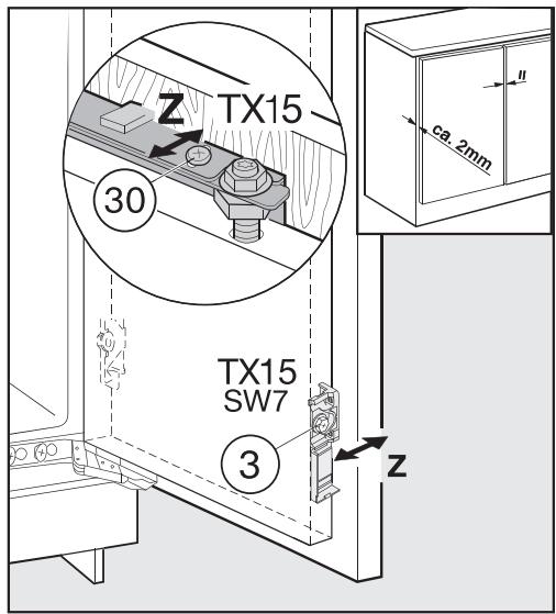 MIELE KFN372352ID - Z: Reglage en profondeur - 1