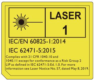 BENQ V6050 - Précaution du laser - 1