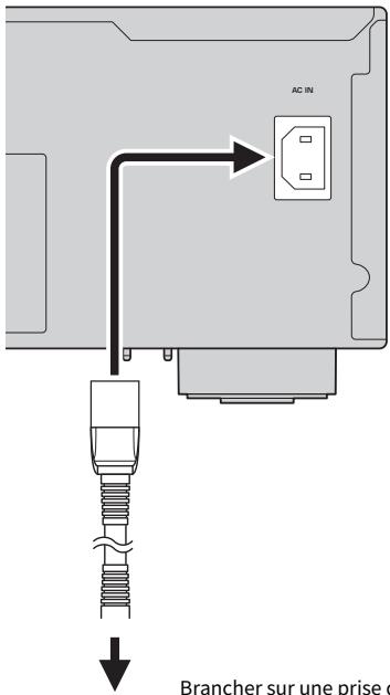 YAMAHA R-N1000A - Branchement du cordon d'alimentation - 1