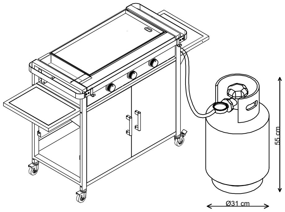 BRASERO OL 3000 PLANCHA - Gaz et détendeur - 1
