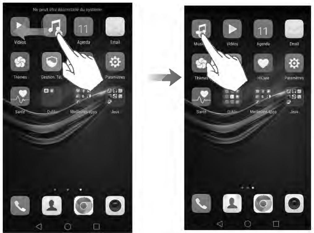 HUAWEI P9 PLUS GREY - Déplacer un widget ou une icône - 1