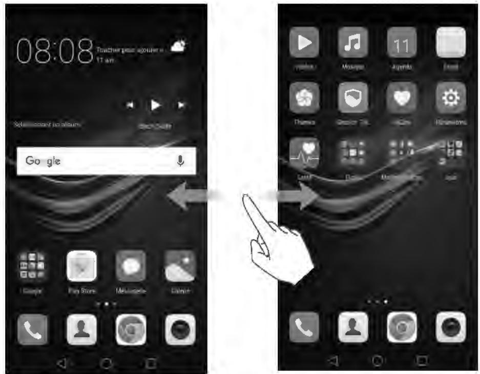 HUAWEI P9 PLUS GREY - Passage d'un écran d'accueil à l'autre - 1
