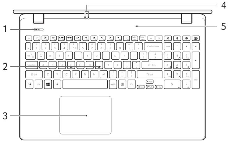 PACKARD BELL ENTG71BM-C6NH - Vue supérieure - clavier - 1
