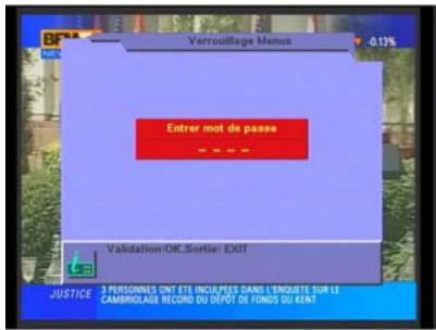 CGV PREMIO DT3 NOIR - «Verrouillage menus»: Protection par mot de passage - 2