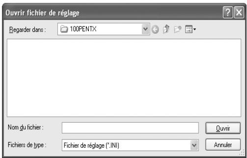 PENTAX Browser_3 - Cliquez sur la commande [Enregister réglage] dans le menu [Fichier] du panneau principal ou cliquez sur l'icone - 1