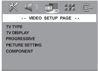 PHILIPS LX8500W - Menu Réglages video - 1