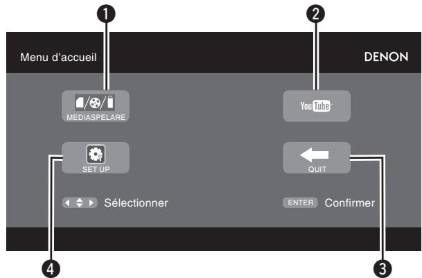 DENON DBP2012SILVERPREMIUM - Écran du menu accueil - 1