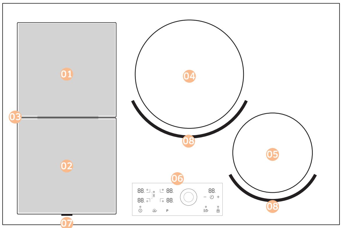 SAMSUNG NZ84J9770EK - Zones de cuisson - 1
