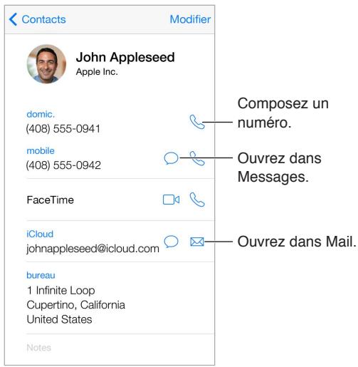 APPLE IPHONE 5C 8GO JAUNE - Contacts en un coup d'oeil - 1
