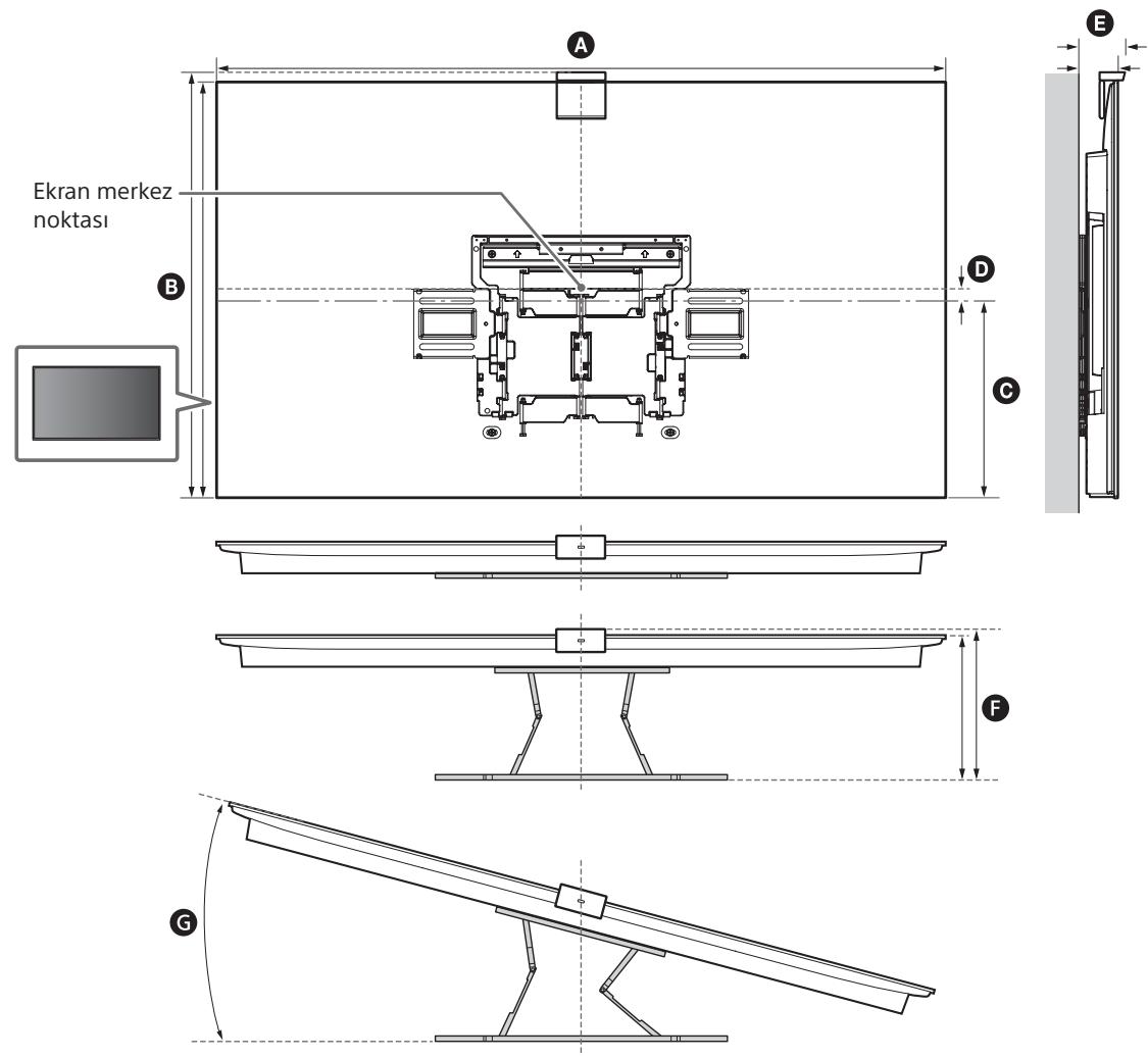 SONY SU-WL850 - Duvar Aski Aparatinin duvara montaji iciün ölçüm - 1