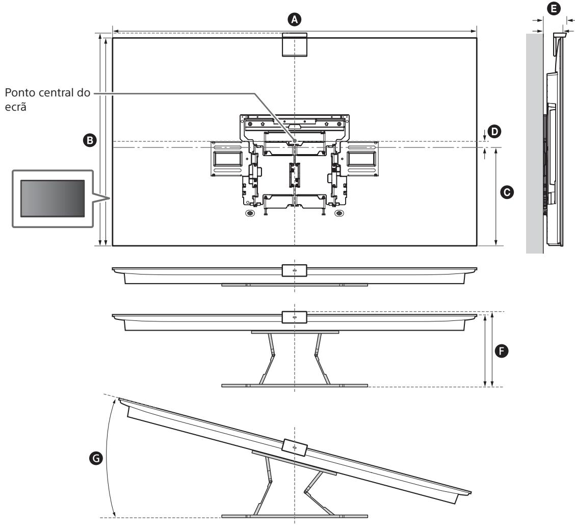 SONY SU-WL850 - Medicao para a instalacao do Suporte de parede na parede - 1