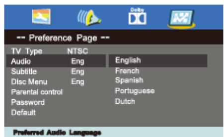 BRANDT B2441WHD - Page des préférences - 2
