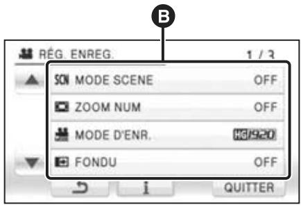 LG HDC-SD20EF - Touchez le sous-menu B. - 1