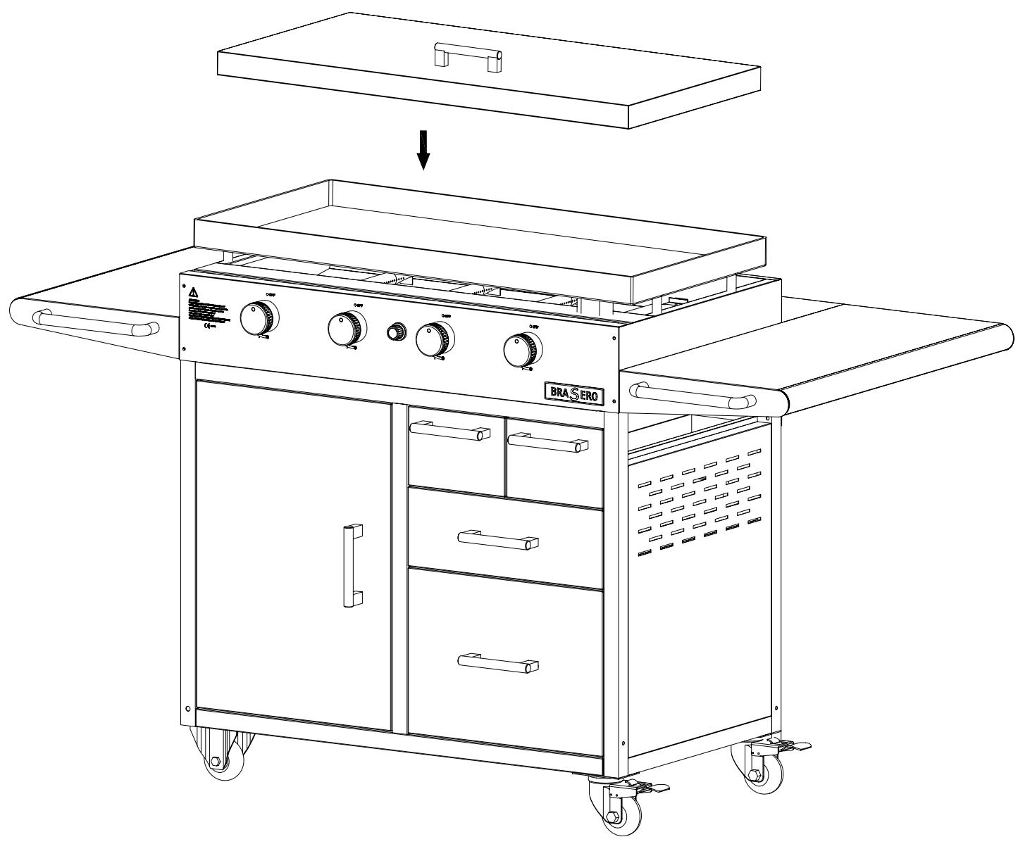 BRASERO OL 6263 PLANCHA NOIR - NOTICE DE MONTAGE - 1