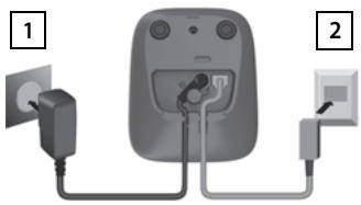 SIEMENS GigasetAS690 - Raccordement de la base au secteur et au réseau téléphonique - 1