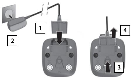 SIEMENS GigasetAS690 - Raccordement du chargeur (s'il est fourni) - 1