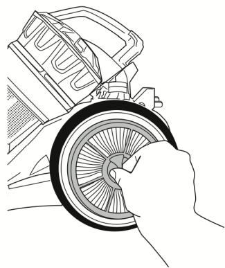 EZICLEAN ASPIRATEUR TRAINEAU TURBO ECOPETS - NETTOYAGE DU FILTR DU BAC A POUSSIÈRES - 5