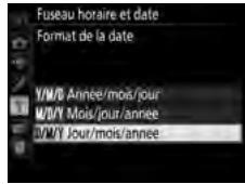 NIKON D5 - Sélectionnez le format de la date. - 2
