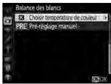 NIKON D5 - Sélectionnez Choisir température de couleur. - 1