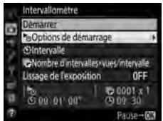 NIKON D5 - Modifiez les réglages de l'intervallomètre. - 1