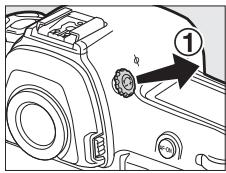 NIKON D5 - Tirez la commande de réglage dioptrique (①). - 1