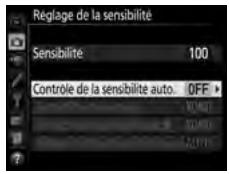 NIKON D5 - Sélectionnez Contrôle de la sensibilité auto. - 1