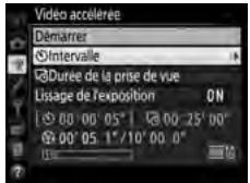 NIKON D5 - Paramétrez les réglages de la video accélérée. - 1
