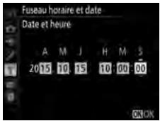 NIKON D5 - Reglez la date et l'heure. - 1