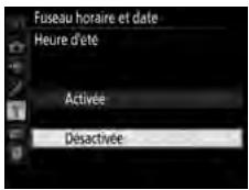 NIKON D5 - Active ou désactive l'heure d'été. - 1