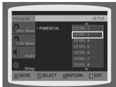 SAMSUNG HT A 100WT - Configuration du contrôlpe parental (niveau de classement) - 2
