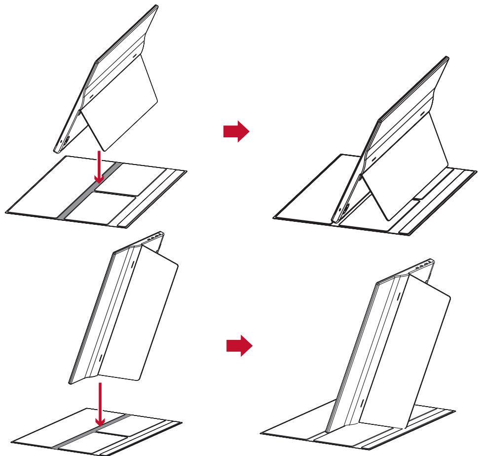 VIEWSONIC VG1655 - Utilisation du capot et du support - 1