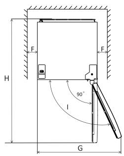 DARRY WINIAREFRIGERATEUR-CONGELATEURWRD-H270WB - Espace minimum requis - 2