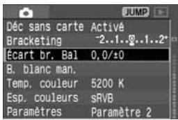 CANON EOS 208 - MENu Correction de la balance des blancs - 1