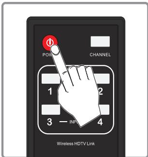 PHILIPS BOITV WIRELESS HD - Mise sous tension du transmetteur - 1