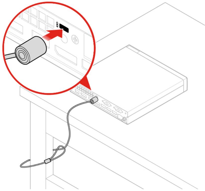 LENOVO M625Q - Installation d'un verrou de cable Kensington - 1
